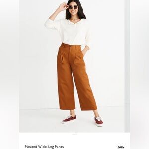 Madewell Pleated Wide-Leg pants, size 2 Tall
